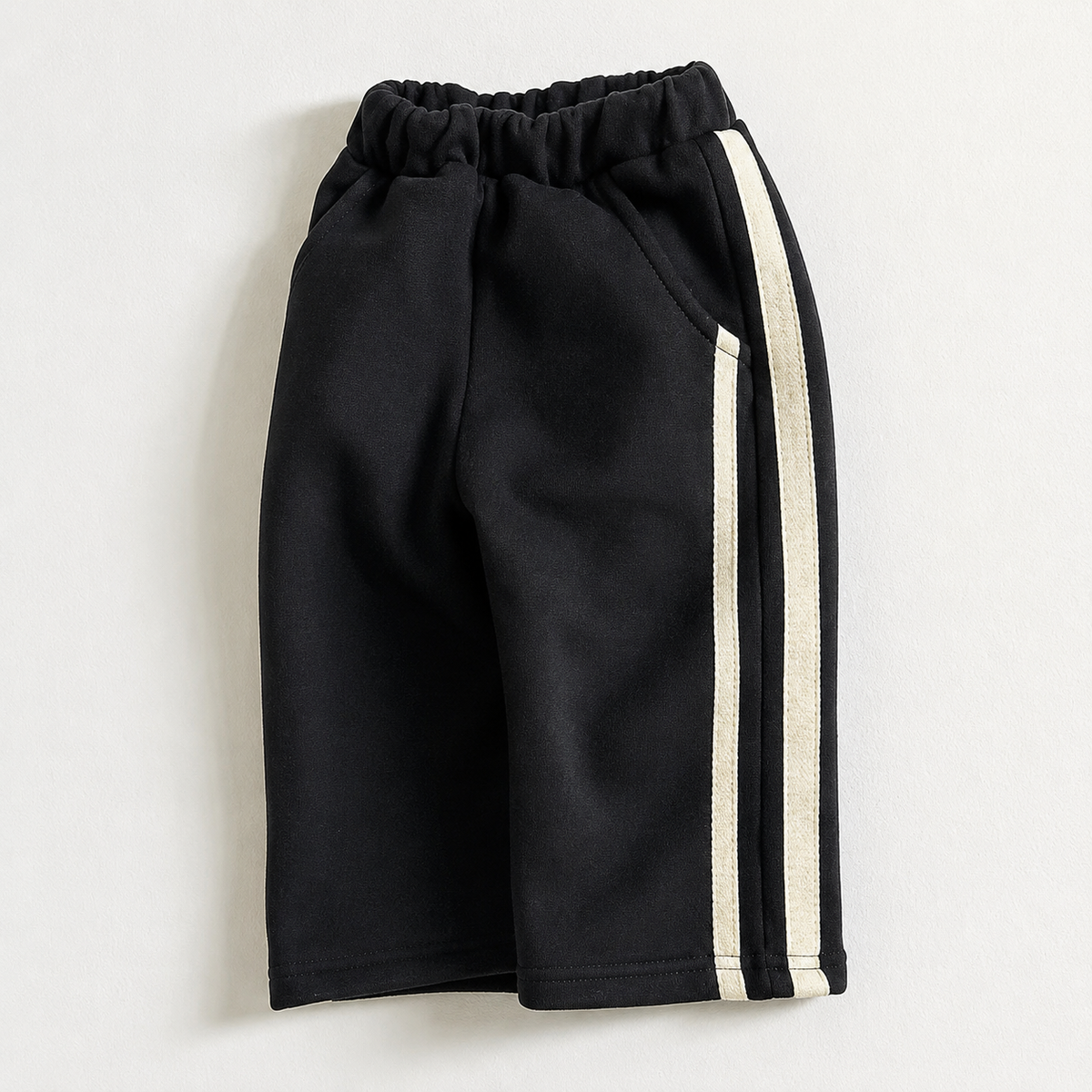 Black Double Stripe Pants with pockets