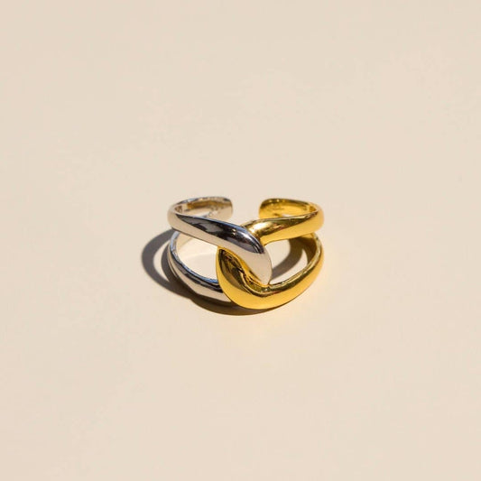 Mixed Metal Waterproof Twist Ring