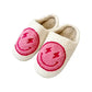 Happy Face Slippers w/ Lightning Bolt Eyes- Pink