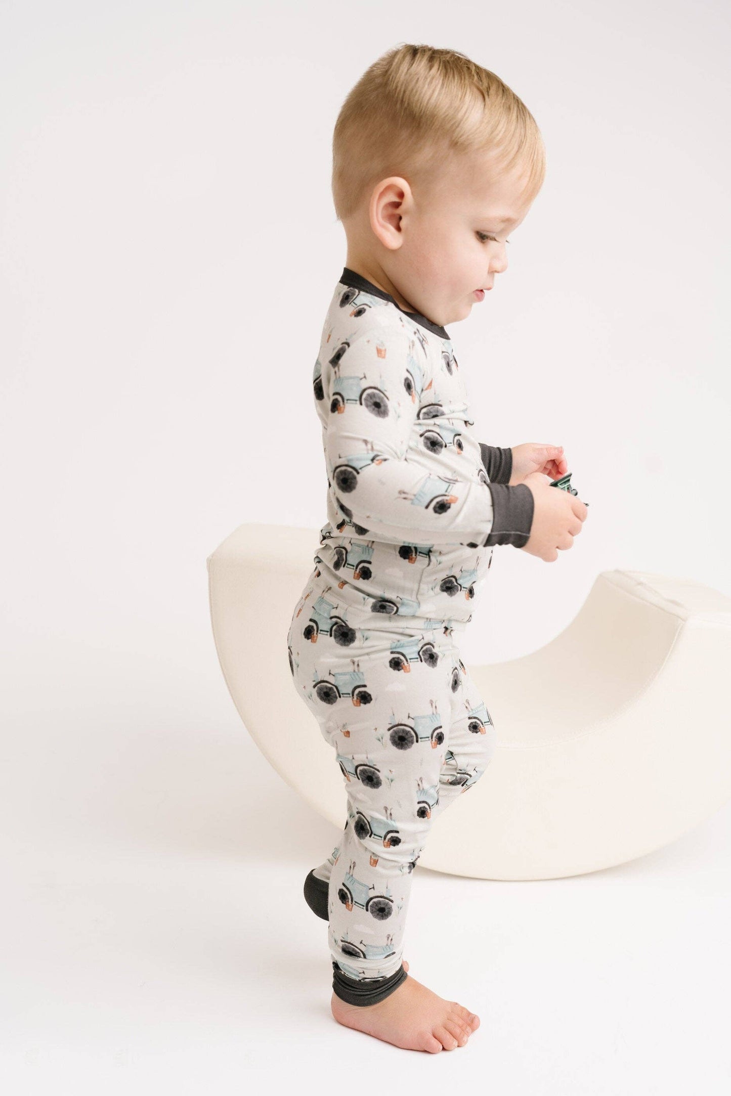 Blue Tractor Bamboo Set