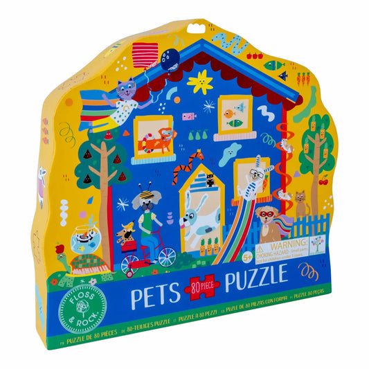 Pets 80pc "Pet House" Shaped Jigsaw with Shaped Box - Lulie