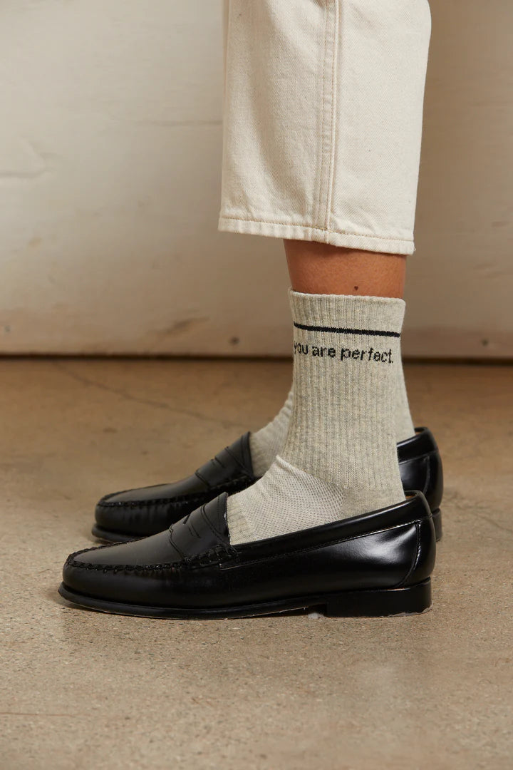 you are perfect socks- heather grey