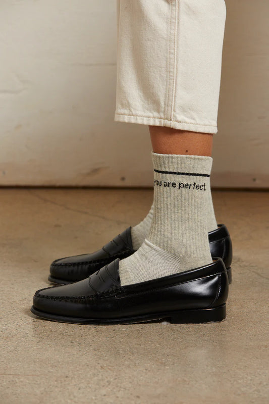 you are perfect socks- heather grey