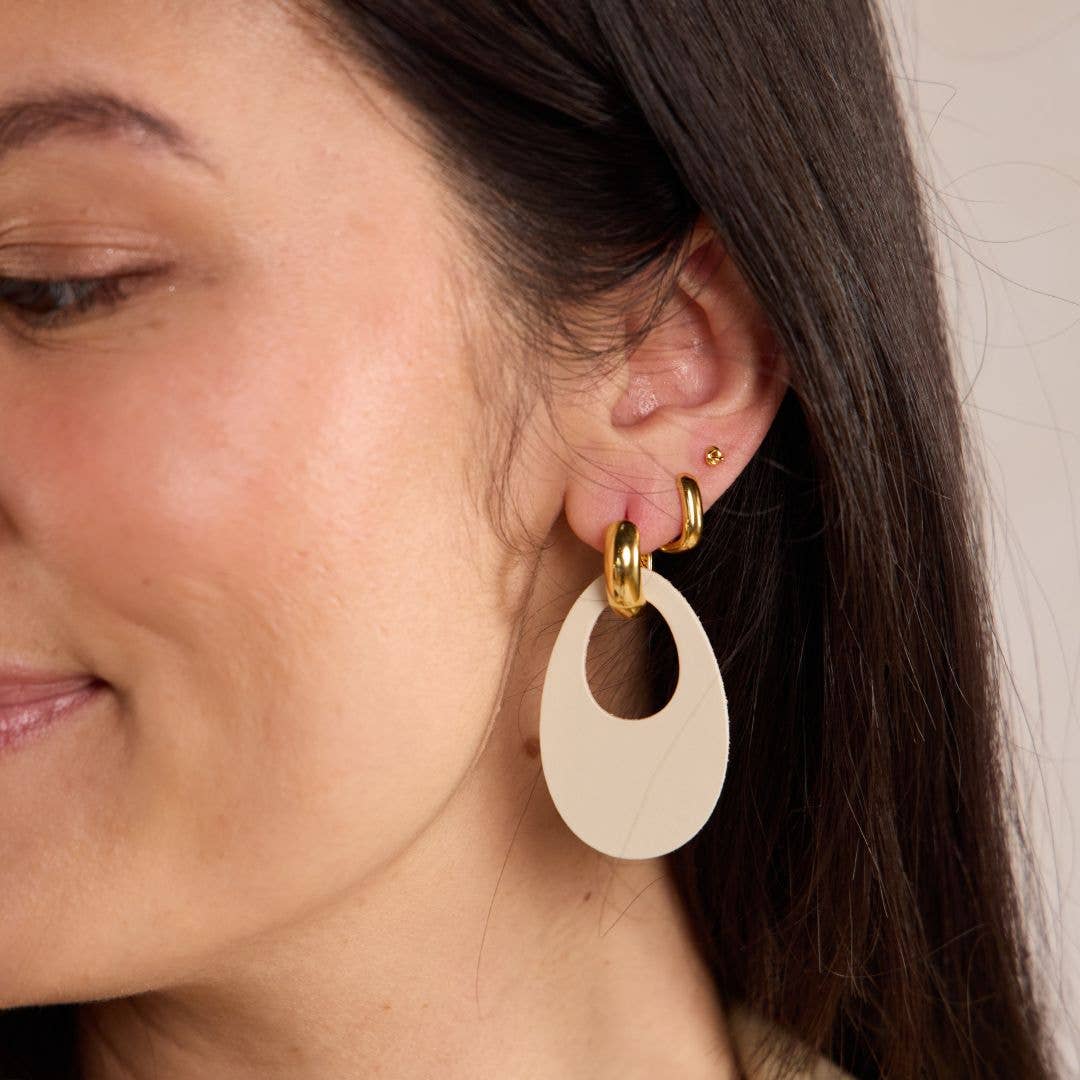 Gold Waterproof Square Huggie Earrings