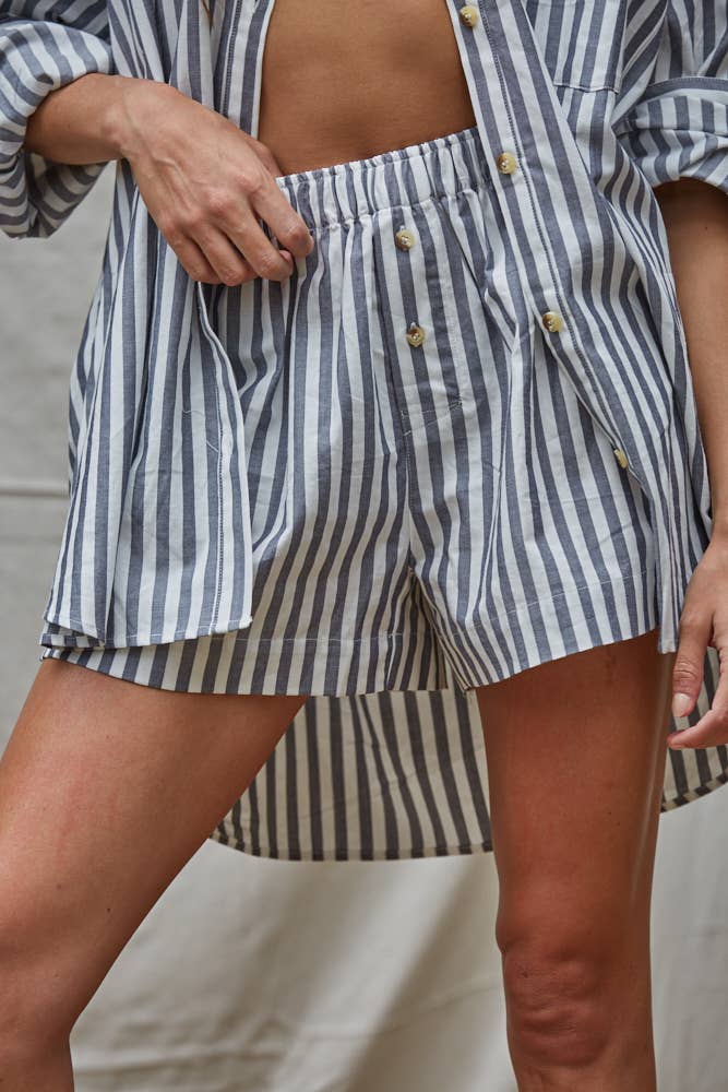 Striped Wide Leg Shorts