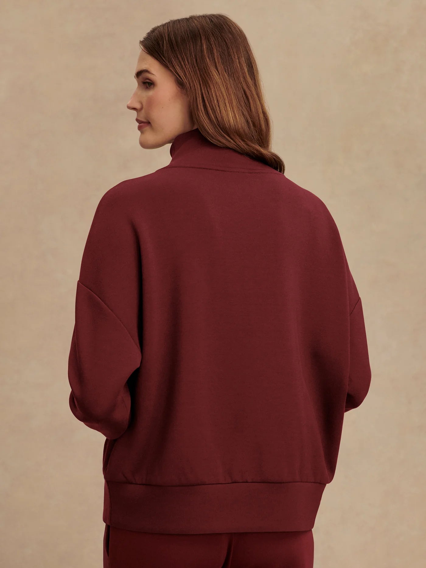 Hawley Half Zip Sweat- New Maroon