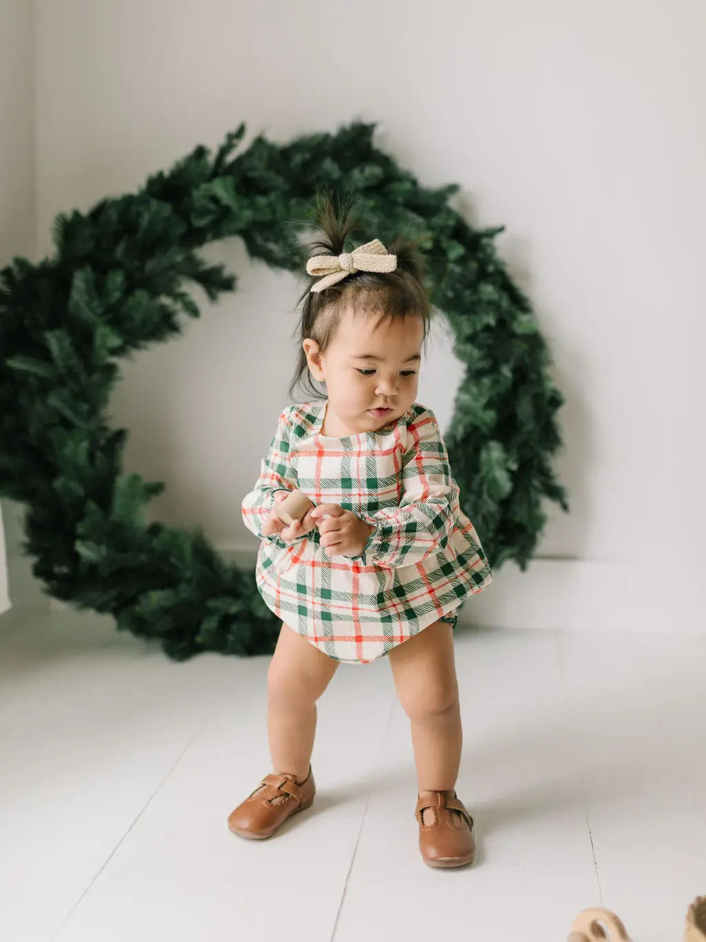 Thalia Poplin Romper in Classic Plaid