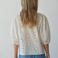 Eyelet V-Neck Tie Front Top