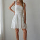 Eyelet Smocked Sleeveless Mini Dress