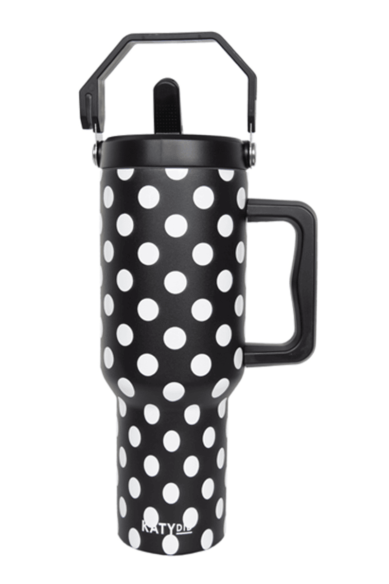 Black & White Polka Dots Tumbler