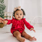 Hayley Romper- Red Crushed Velvet