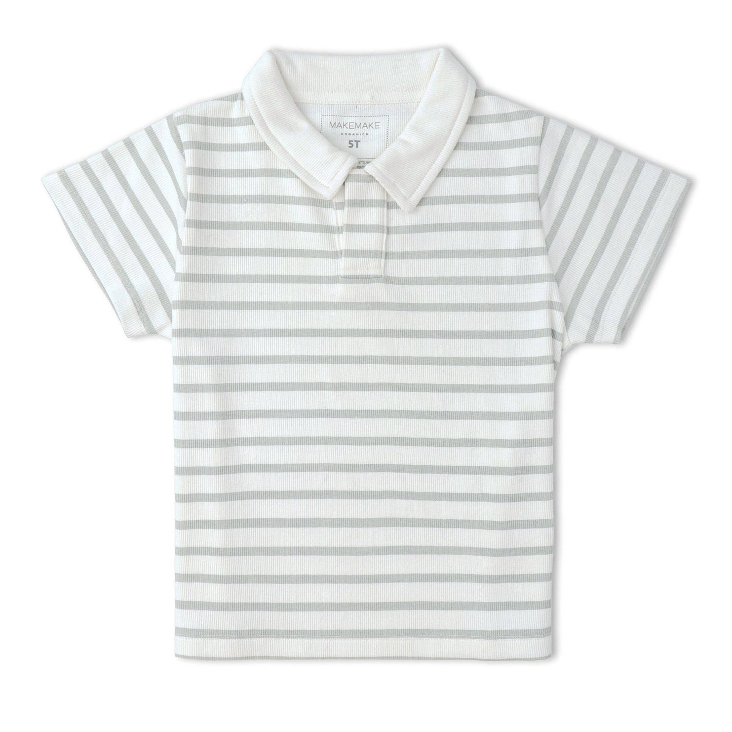 Organic Collar Tee & Shorts Set - Fog Stripes