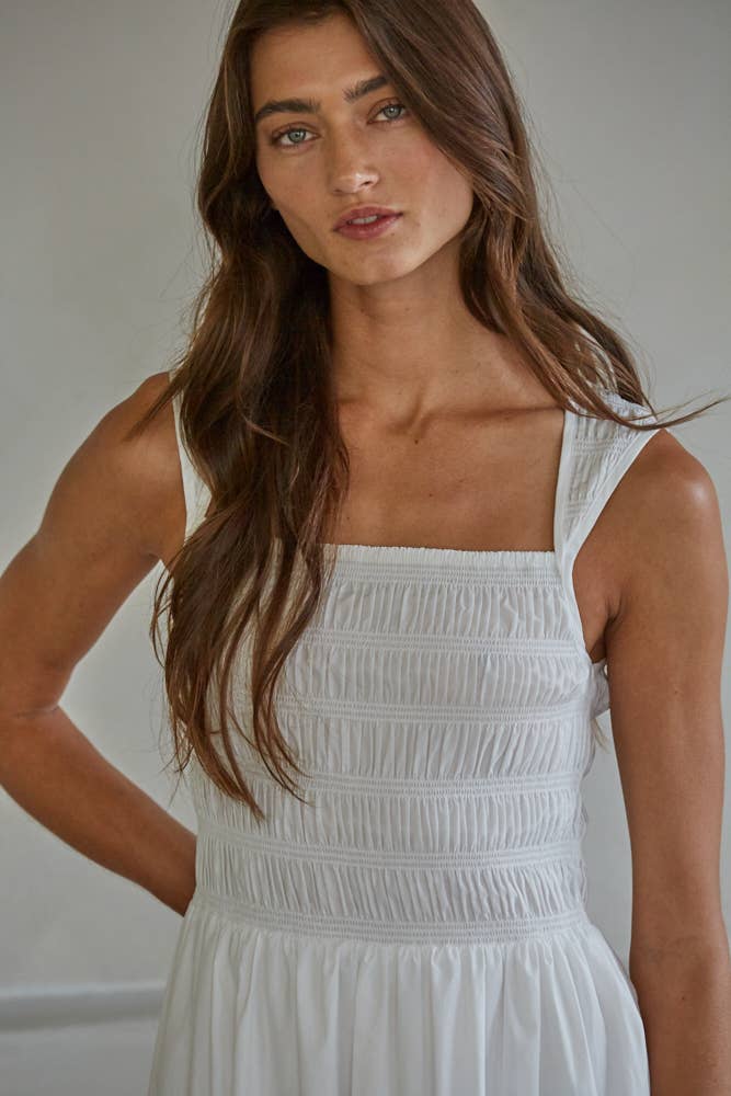 Square Neck Smocked Dress