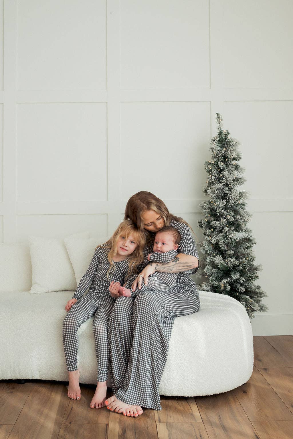 Bamboo Zip Pajamas- Green Gingham