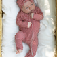 Bamboo Zip Pajamas- Peppermint Stripe Ribbed