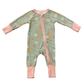 Long Sleeve Zip Romper- Sketched Daisy