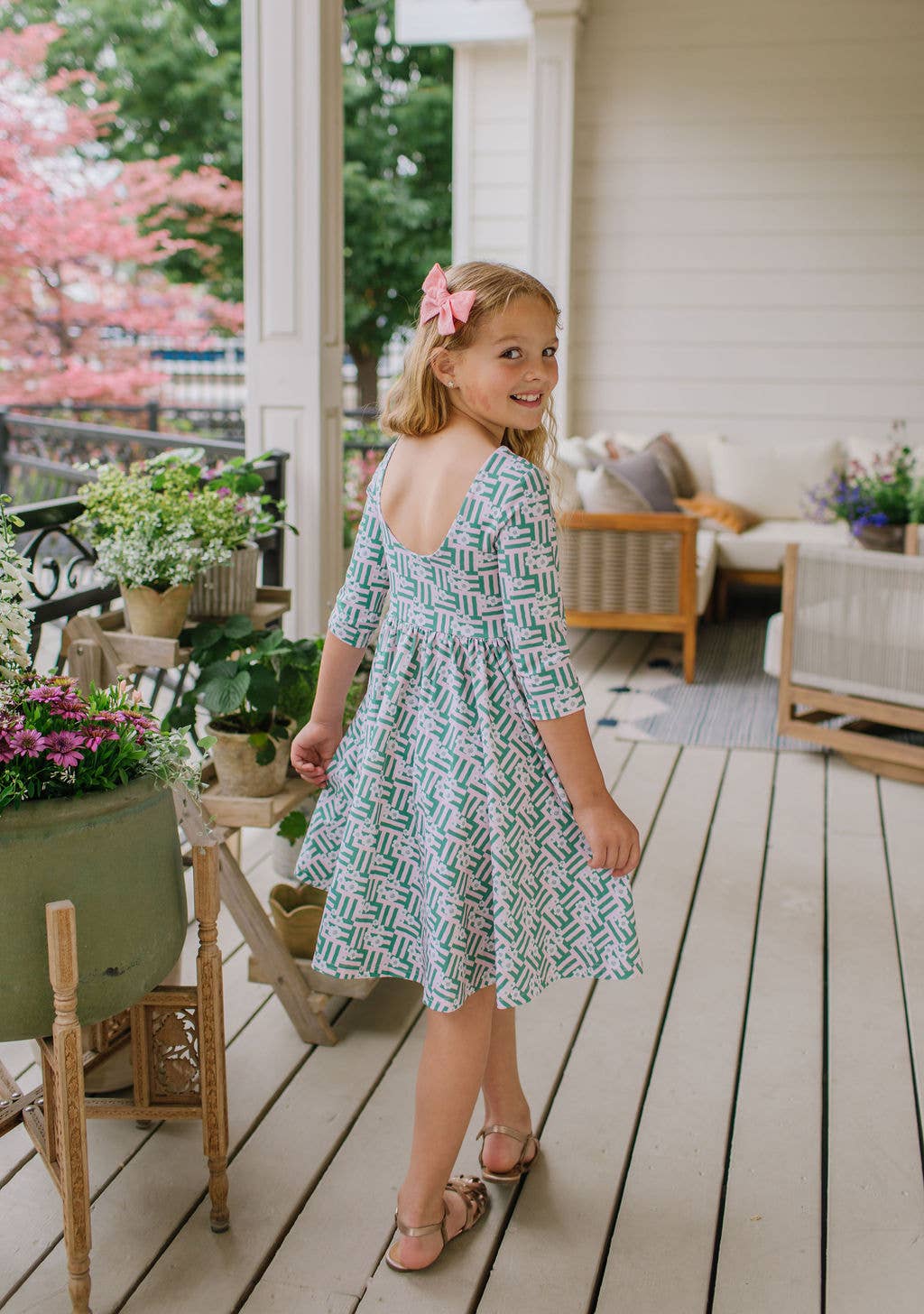 Emile Dress- Wildflower Grid