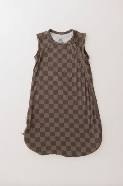 Bamboo Sleep Sack- Faded Brown Checkerboard 1.0 TOG
