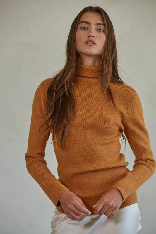 Knit Sweater Turtle Neck- Camel