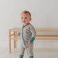 Long Sleeve Zip Romper- Dinosaur