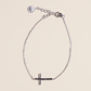 Silver Waterproof Sideways Cross Bracelet