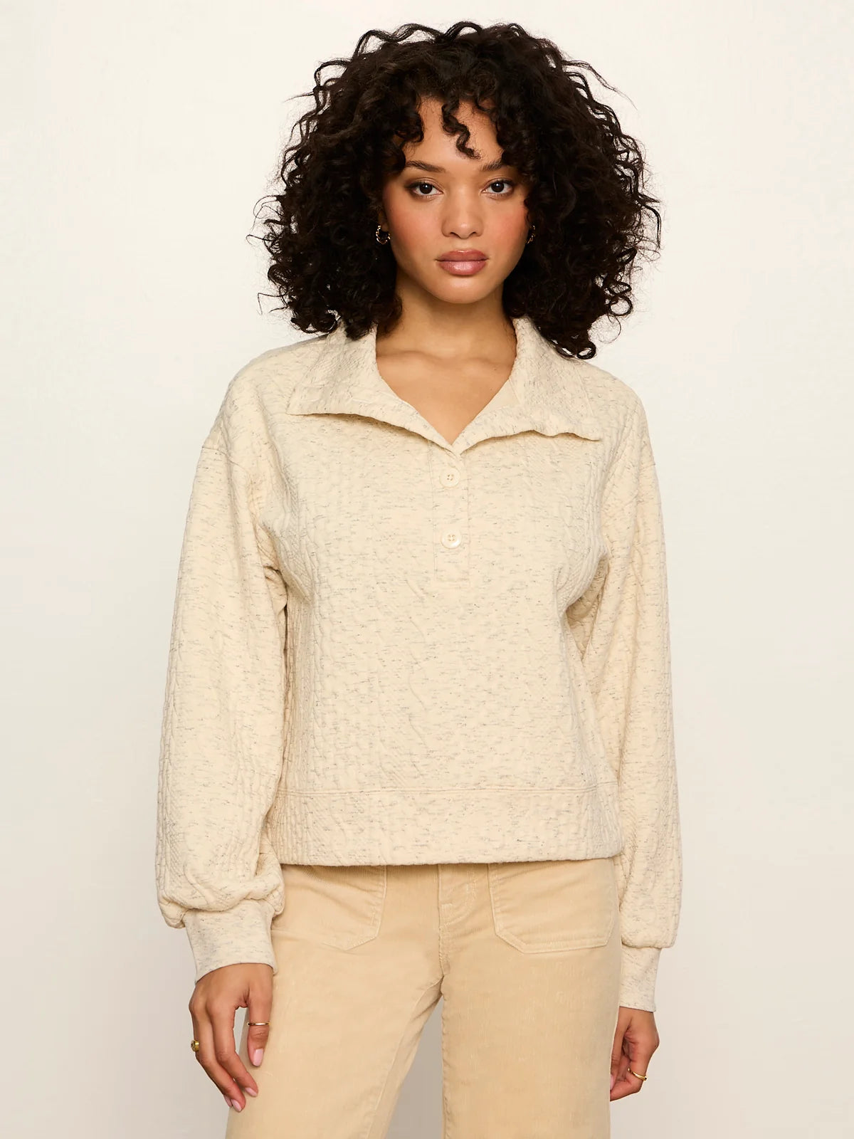 Halley Relaxed Popover- Heather Bone