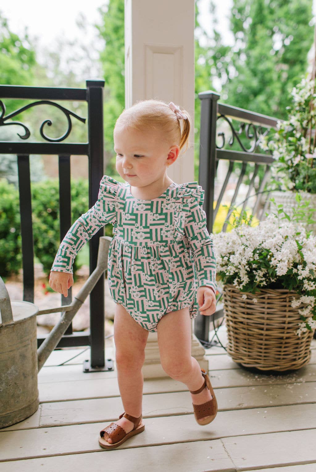 Leah Romper- Wildflower Grid