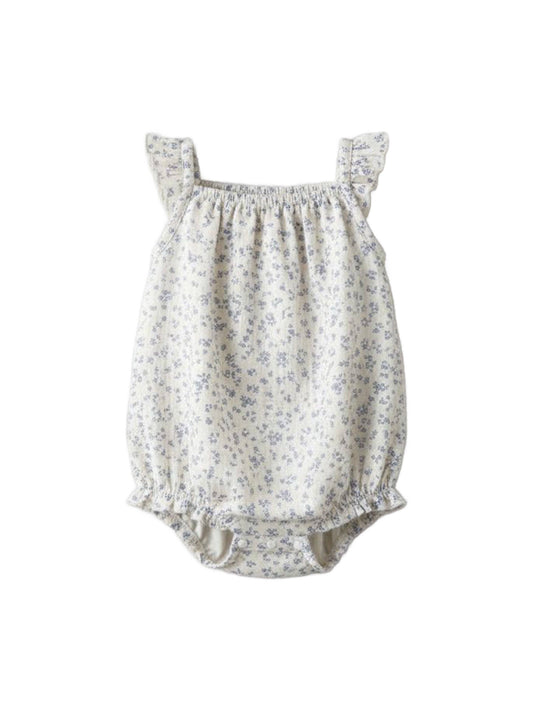 Sandra Muslin Tank Bubble Romper - Rosebay Floral / Coconut + Sea
