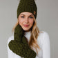 Olive Knit Pom Hat