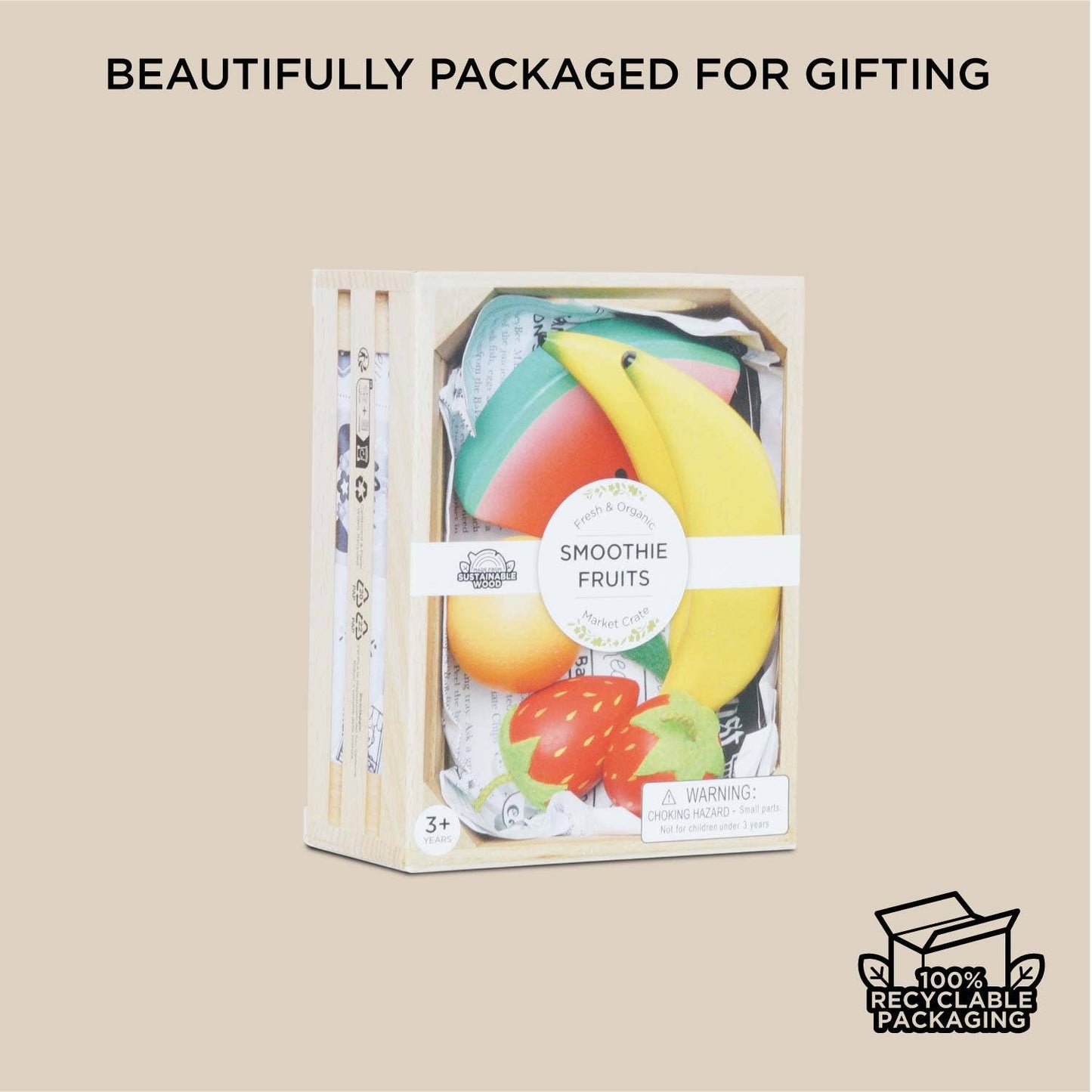 Smoothie Fruit Wooden Market Crate