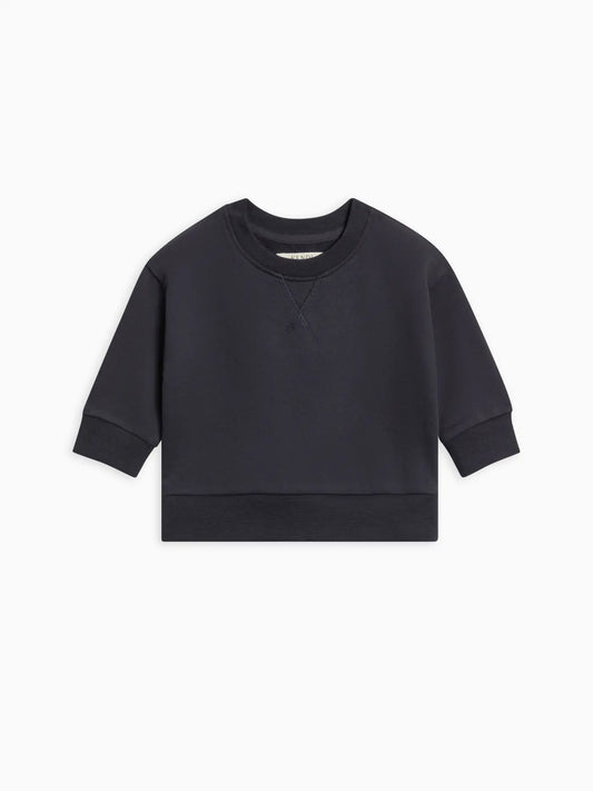 Quinn French Terry Relaxed Pullover Sweatshirt- Navy