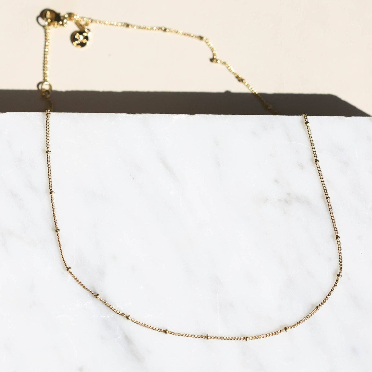 Gold Delicate Saturn Chain Necklace