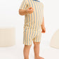 Vintage Stripe Bamboo Shorts Set
