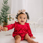Hayley Romper- Red Crushed Velvet