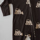 Bamboo Zip Pajamas- Bulldozer