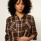 Sanctuary City Plaid Shirt- Burnt Cocoa