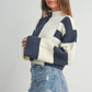 Color Block Mock Turtleneck Sweater