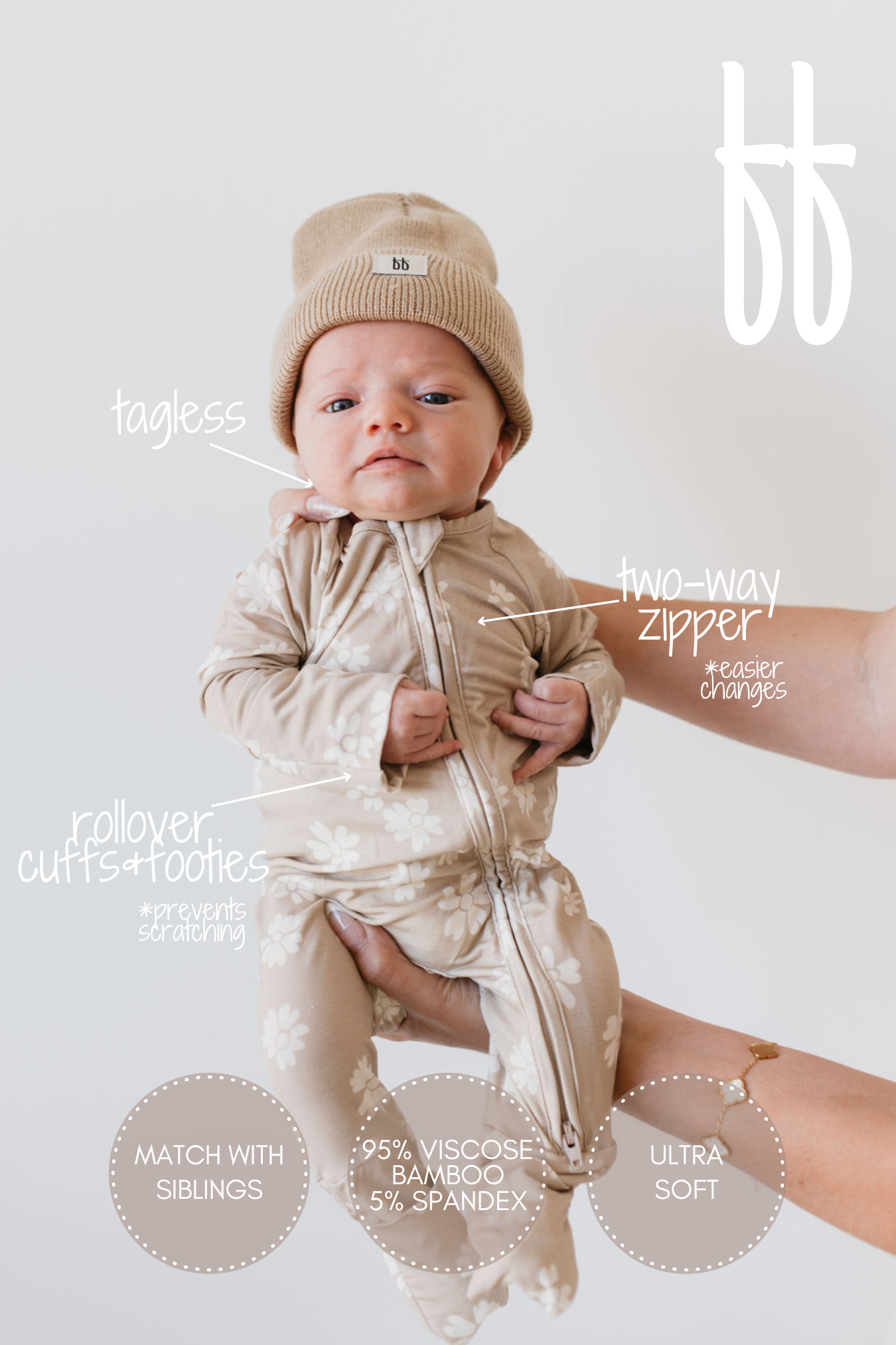 Bamboo Zip Pajamas- Lazy Daisy