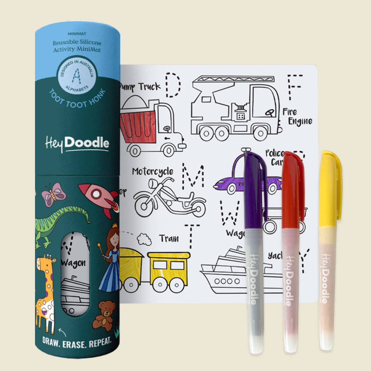 Toot Toot Honk Mini Coloring & Doodle Mat