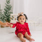 Hayley Romper- Red Crushed Velvet