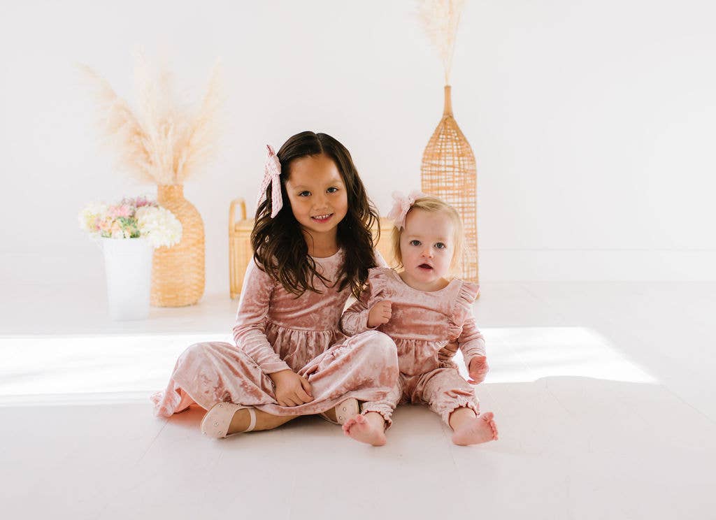 Gwendolyn Ruffle Dress in Crushed Blush