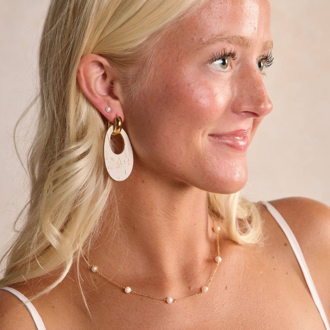 Delicate Pearl Station Chain Necklace