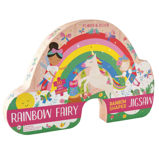 Rainbow Fairy 80pc "Rainbow" Shaped Jigsaw with Shaped Box - Lulie