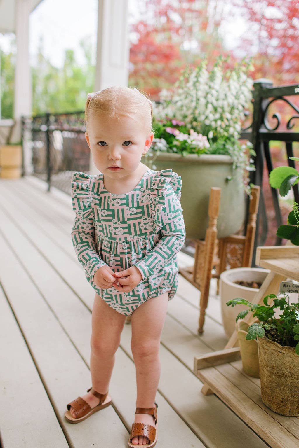Leah Romper- Wildflower Grid