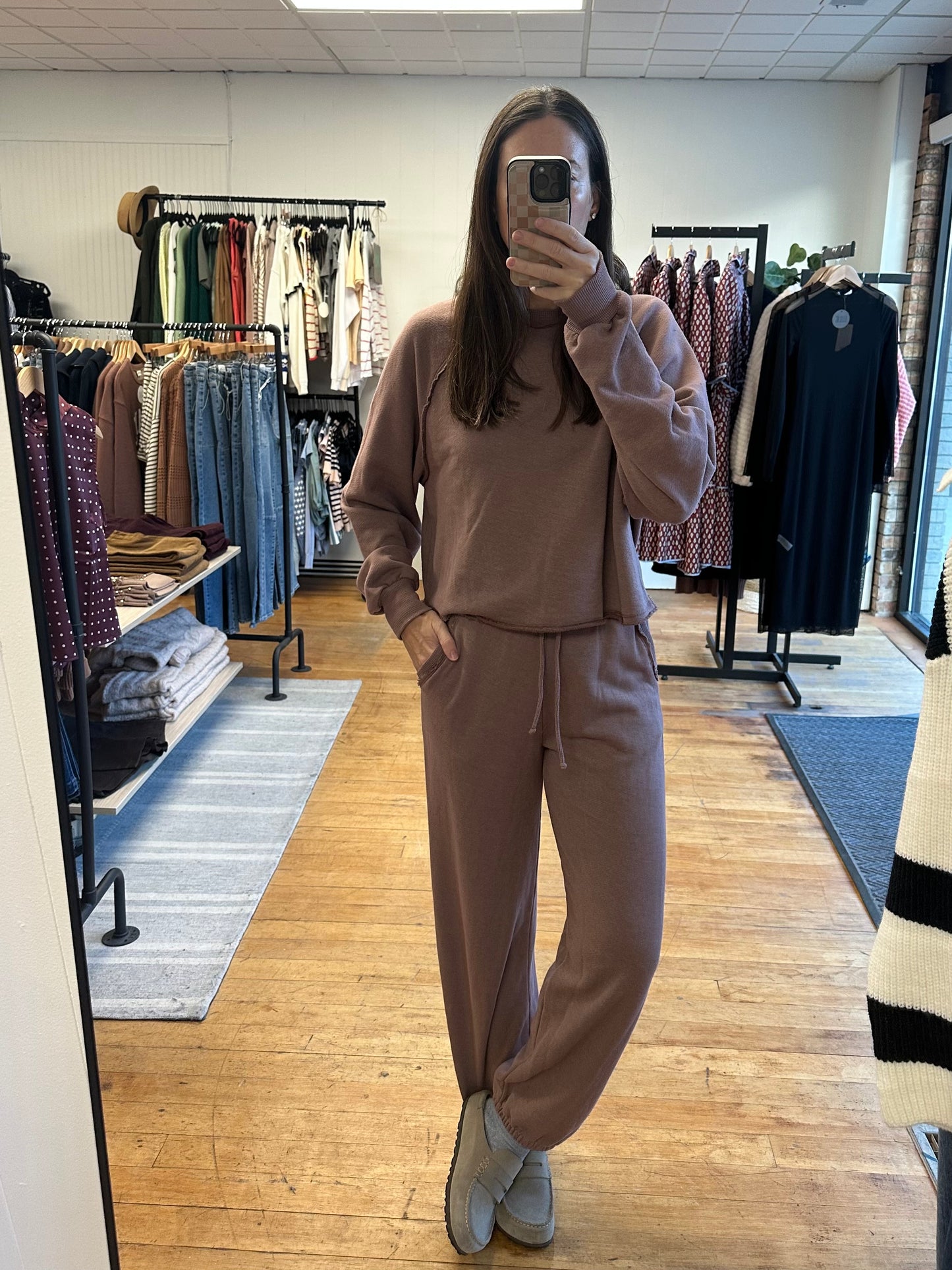 Paris Raglan Sweatshirt- Rose Taupe