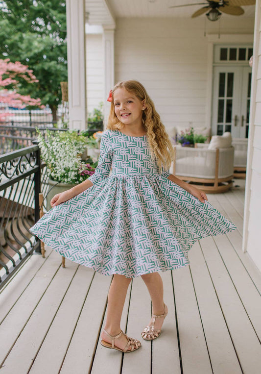 Emile Dress- Wildflower Grid