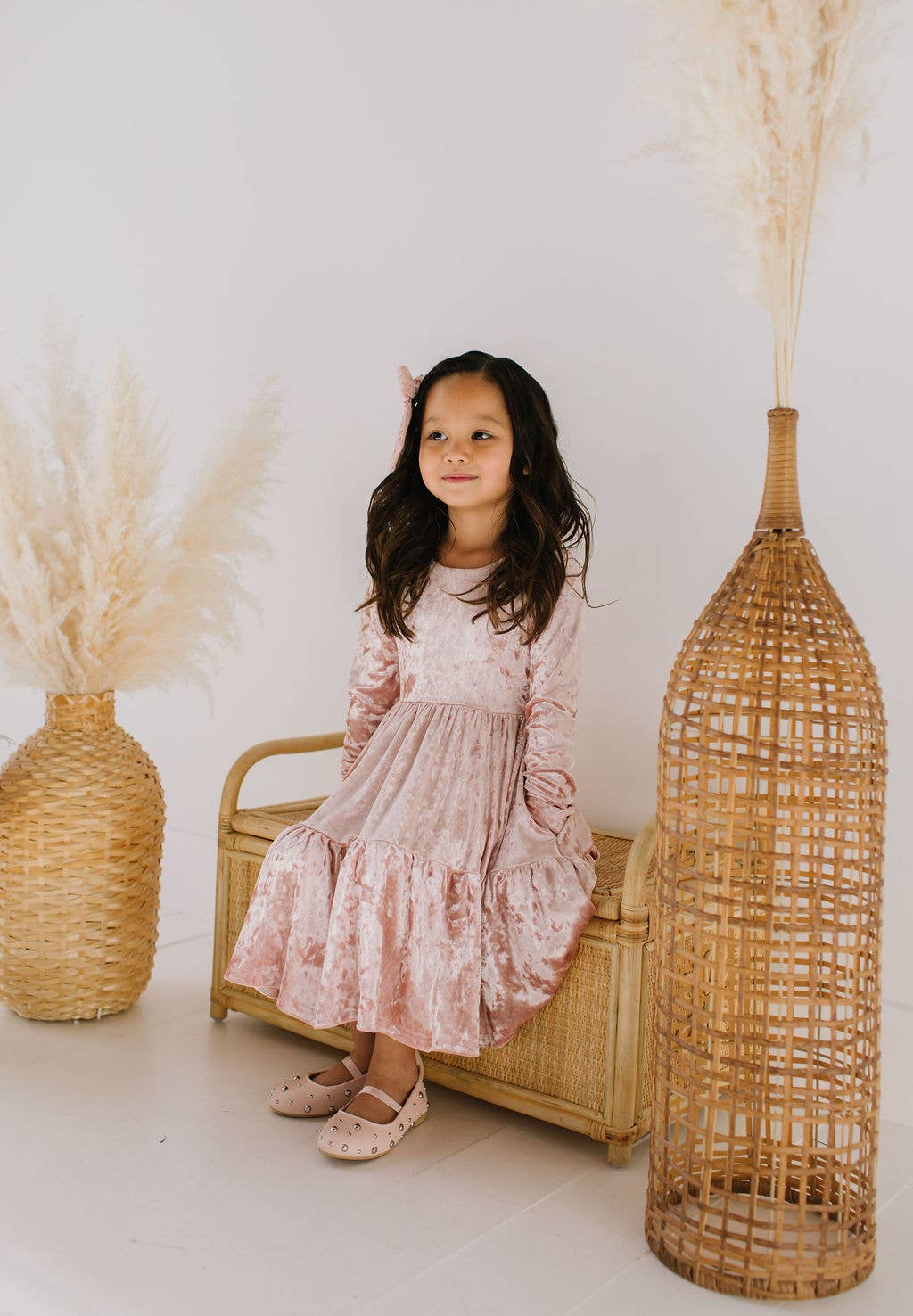 Gwendolyn Ruffle Dress in Crushed Blush