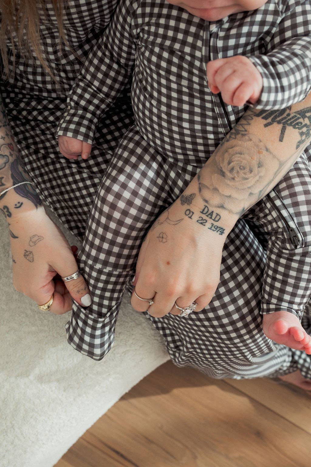 Bamboo Zip Pajamas- Green Gingham
