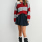 Buttoned Striped Collared Long Sleeve Top