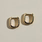 Gold Waterproof Square Huggie Earrings